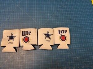 Miller Lite Dallas Cowboys Beer Can Koozie Lot 4 Beverage Insulator
